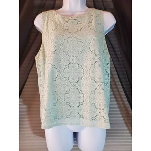 Forever 21 Size L Seafoam Green Lace Sleeveless Top